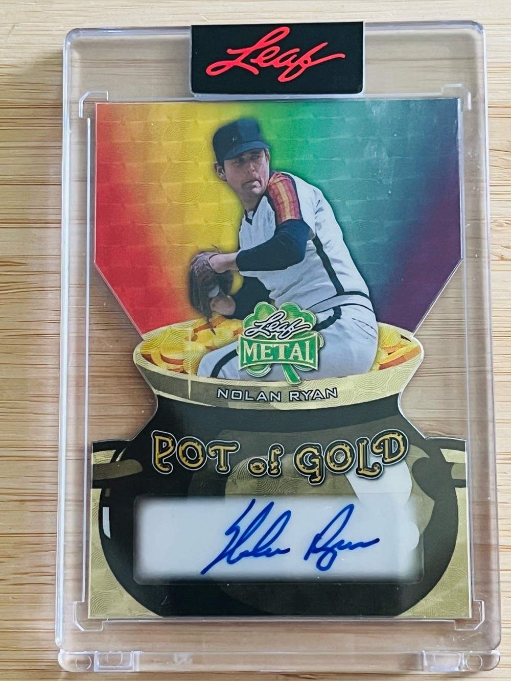 NOLAN RYAN 2026 Leaf Metal Pot Of Gold Superfractor Vinyl Auto Autograph 1/1